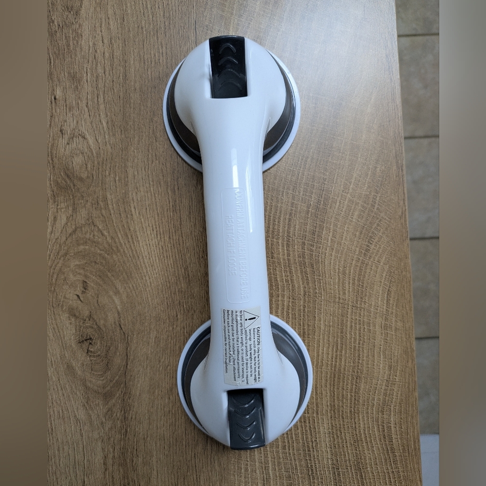 White Suction Grab Bar Handle - Double Cup